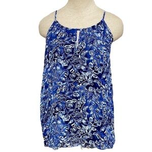 Lucky Brand tank top blue floral printed spaghetti strap size XS